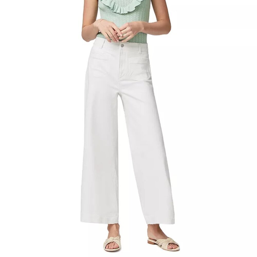 Paige White Harper High Rise Wide Leg Jeans Sz: 31